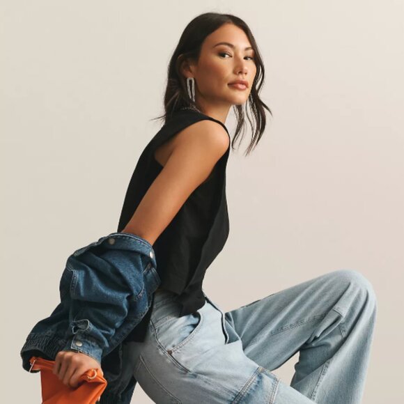 t.la Asymmetrical Draped Black Tank Top Women’s Small Urban Outfitters Sleeveles - Picture 5 of 5